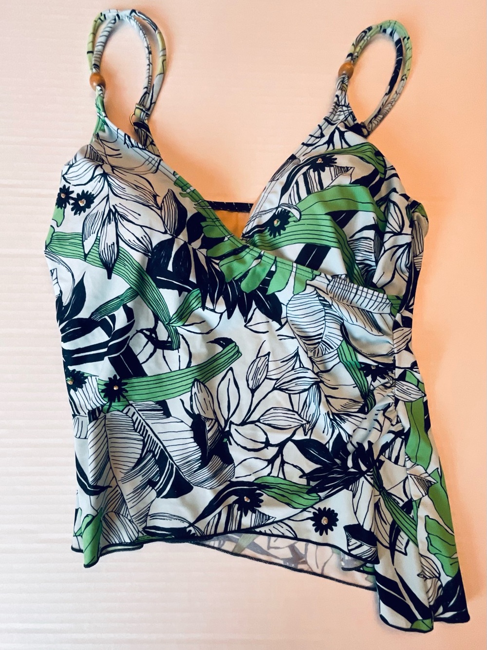 Women’s Floral Tankini Top Only~ Blue Multi Size 8